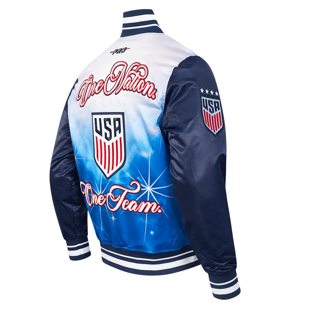 US SOCCER SUBLIMATED SATIN JACKET M MIDNIGHT SKY