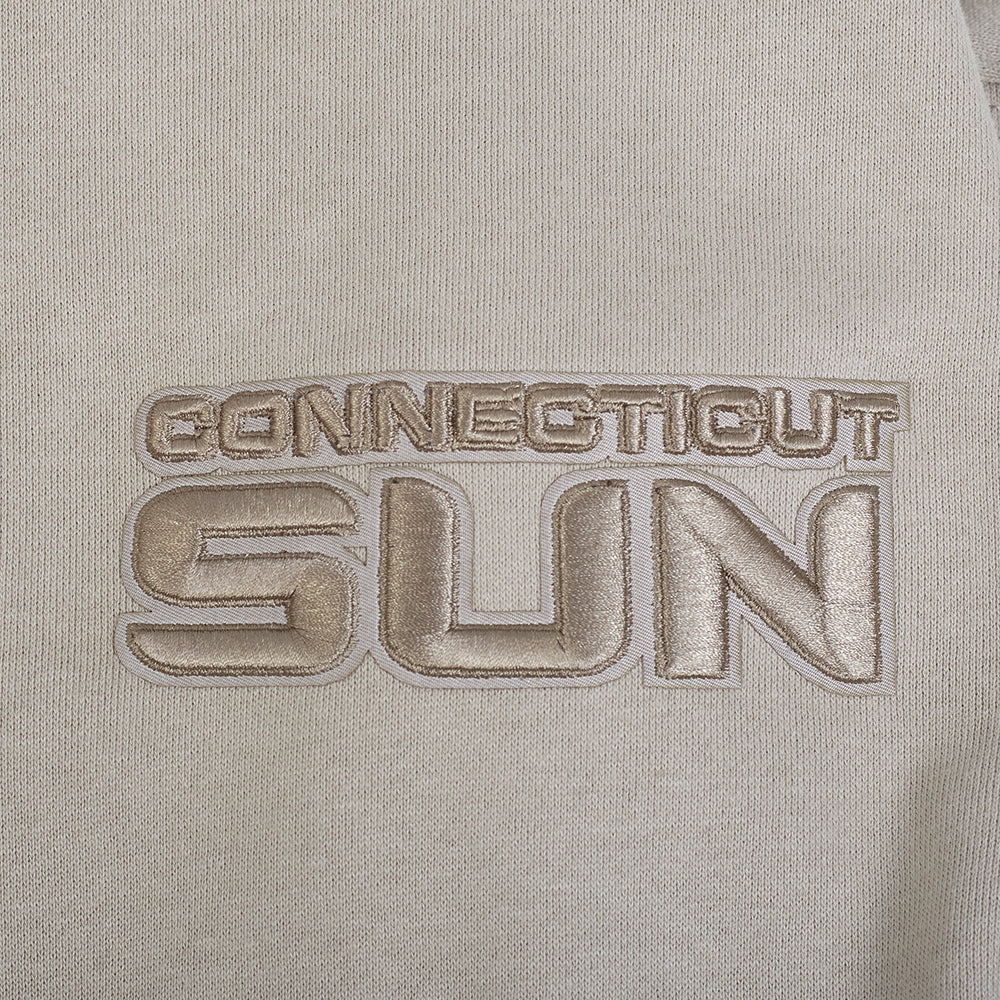 WNBA CONNECTICUT SUN NEUTRAL MEN'S DROP SHOULDER FLEECE PULLOVER HOODIE
