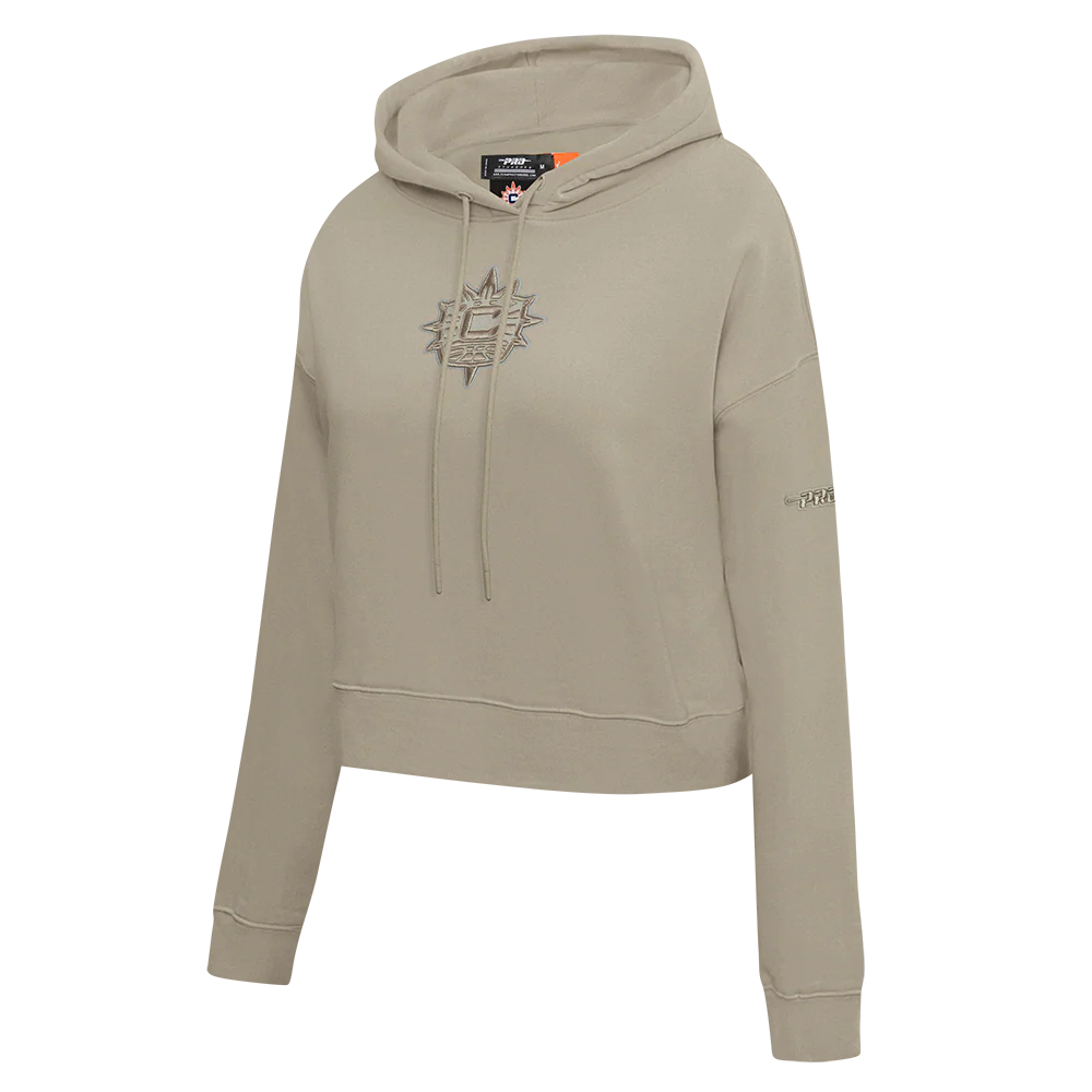 WNBA CONNECTICUT SUN NEUTRAL WOMEN'S FLEECE CROPPED PULLOVER HOODIE