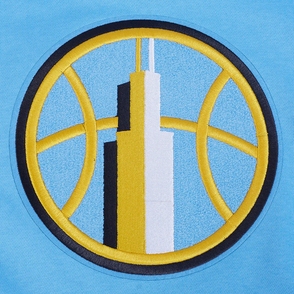 WNBA CHICAGO SKY CLASSIC CHENILLE MEN'S DOUBLE KNIT PULLOVER HOODIE