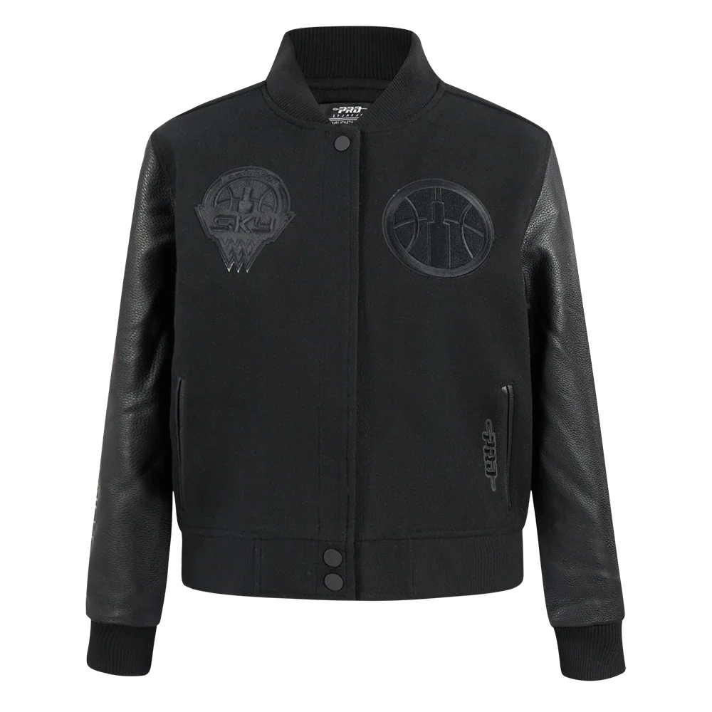 WNBA CHICAGO SKY TRIPLE BLACK WOMEN'S RIB WOOL VARSITY JACKET