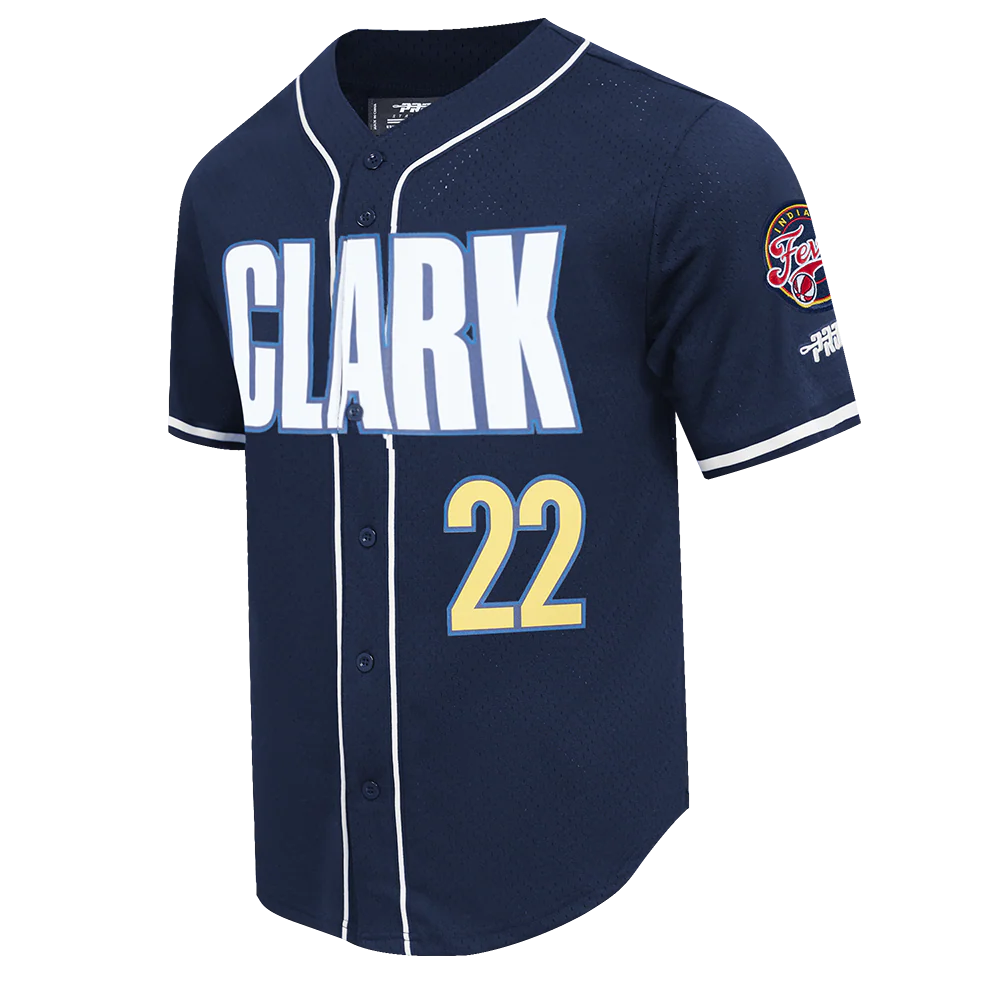 WNBA INDIANA FEVER CAITLIN CLARK #22 CLASSIC PLAYER NAME AND NUMBER MEN'S MESH BUTTON DOWN SHIRT