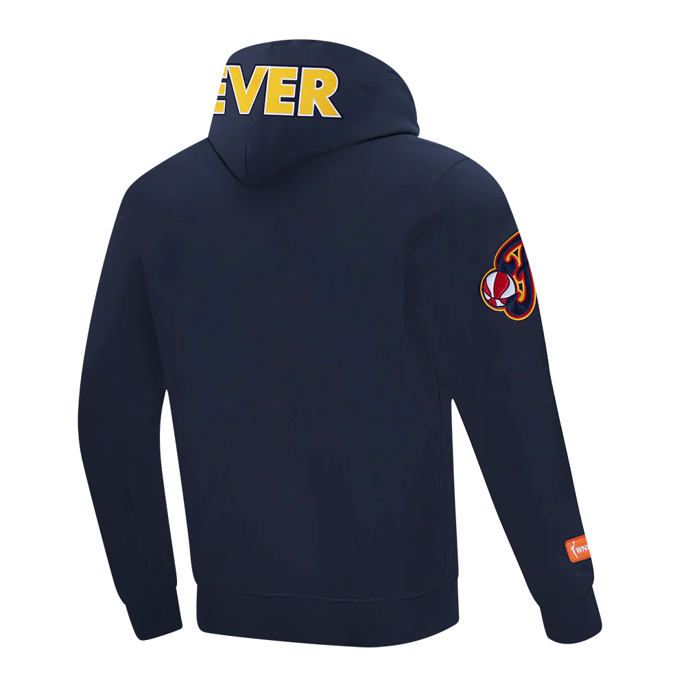 WNBA INDIANA FEVER CLASSIC CHENILLE MEN'S DOUBLE KNIT PULLOVER HOODIE