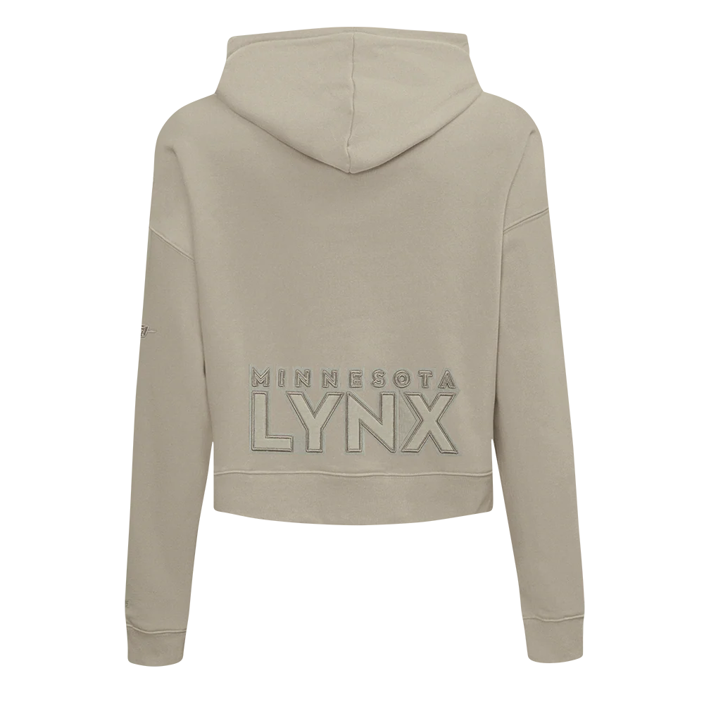WNBA MINNESOTA LYNX NEUTRAL WOMEN'S FLEECE CROPPED PULLOVER HOODIE