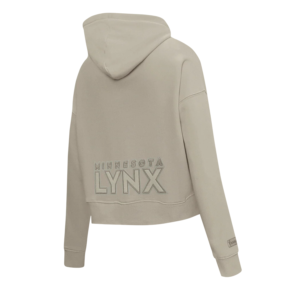 WNBA MINNESOTA LYNX NEUTRAL WOMEN'S FLEECE CROPPED PULLOVER HOODIE