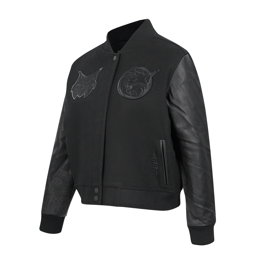 WNBA MINNESOTA LYNX TRIPLE BLACK WOMEN'S RIB WOOL VARSITY JACKET