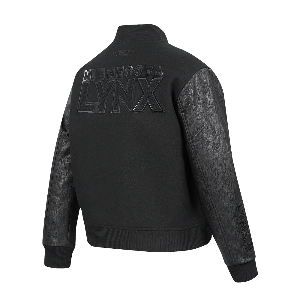 WNBA MINNESOTA LYNX TRIPLE BLACK WOMEN'S RIB WOOL VARSITY JACKET