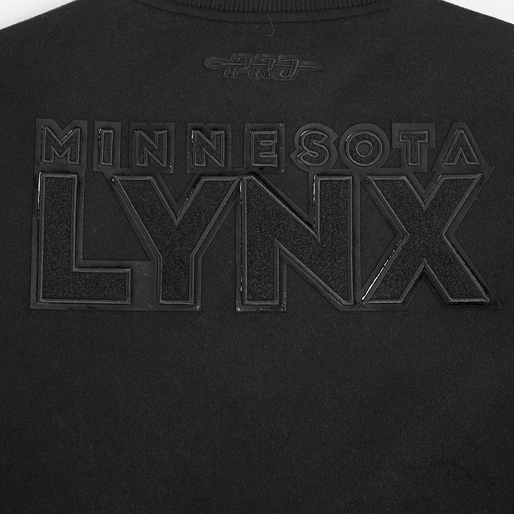 WNBA MINNESOTA LYNX TRIPLE BLACK WOMEN'S RIB WOOL VARSITY JACKET