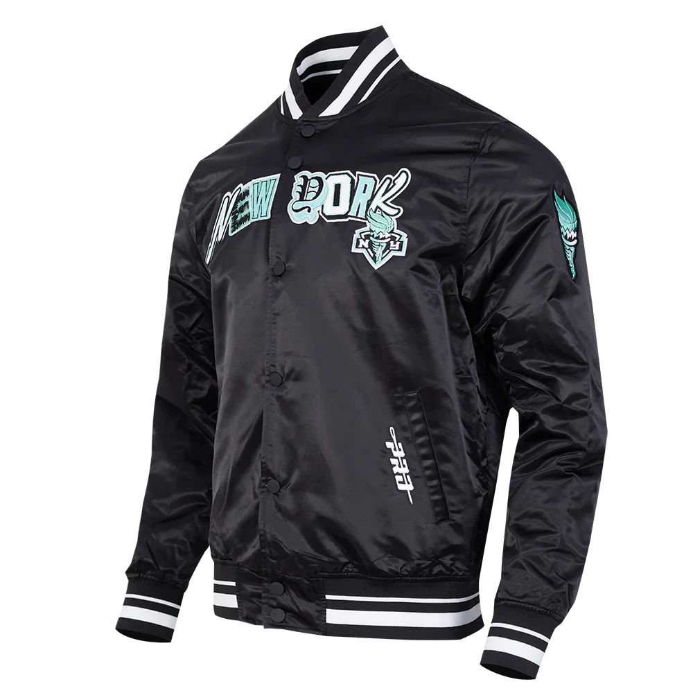 WNBA NEW YORK LIBERTY CITY RANSOM MEN'S RIB SATIN JACKET