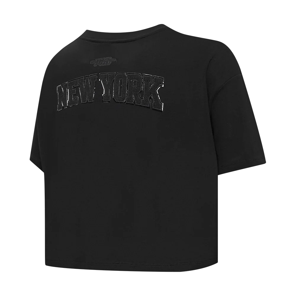 WNBA NEW YORK LIBERTY TRIPLE BLACK WOMEN'S SINGLE JERSEY BOXY TEE