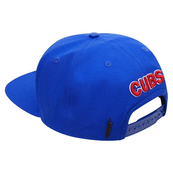 CHICAGO CUBS STACKED LOGO WOOL SNAPBACK HAT